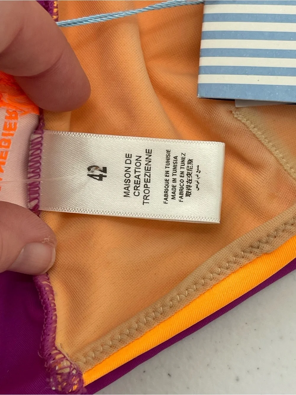 Les Canebiers NWT purple orange 2 piece swimsuit bikini